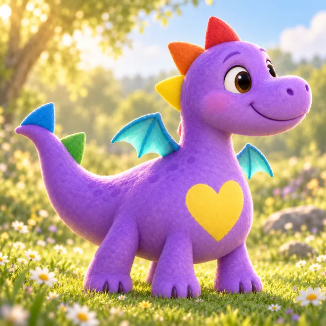The same dragon brought to life as a 3D illustration