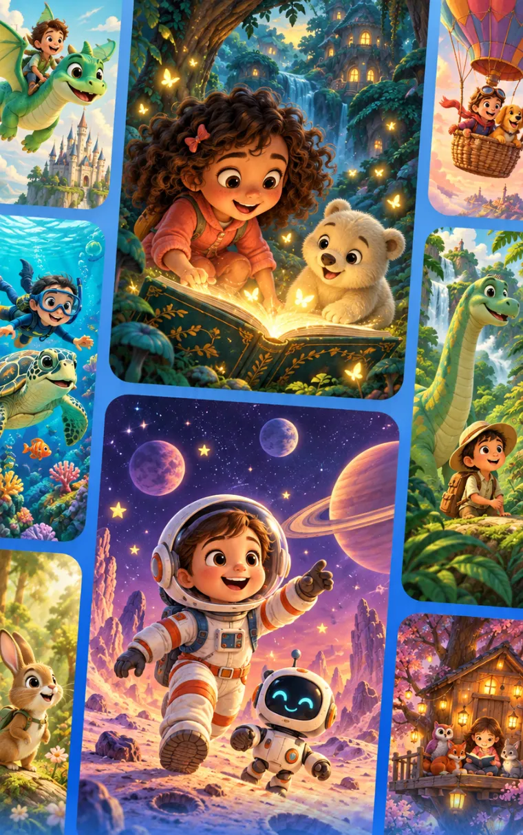 A collage of story scenes illustrated in Polar